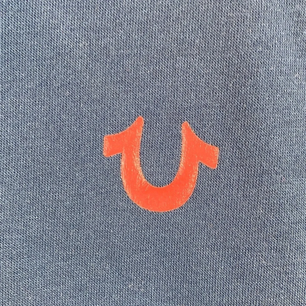 True Religion full zip hoodie M super soft large logo fleece lined casual Y2K